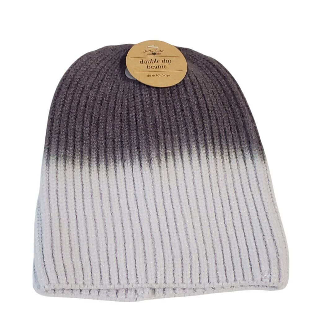 NWT Britts‎ Knits Womens Double Dip Beanie Hat Ombre Gray outdoor skiing